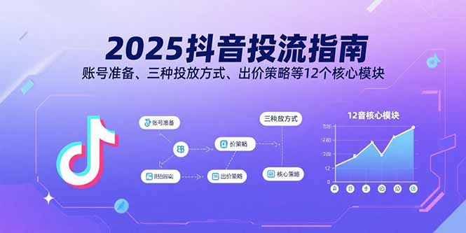 2025抖音投流指南，账号准备、三种投放方式、出价策略等12个核心模块-佳腾网赚