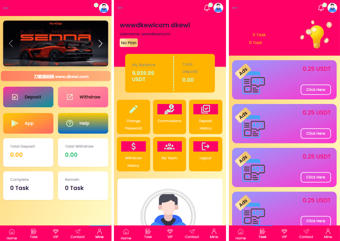 SENNA海外广告奖励投资理财源码/附详细教程-佳腾网赚