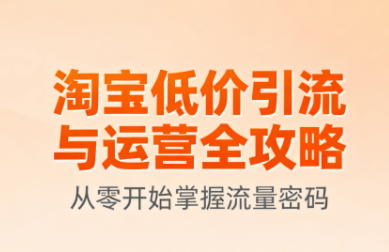 淘宝低价引流与运营全攻略(更新9月)-佳腾网赚