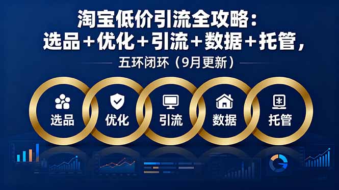 淘宝低价引流全攻略：选品＋优化＋引流＋数据＋托管，五环闭环(9月更新-佳腾网赚