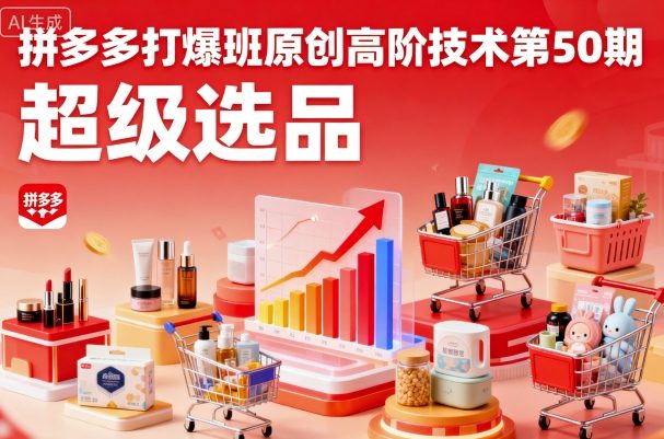 拼多多打爆班原创高阶技术第50期，超级选品-佳腾网赚