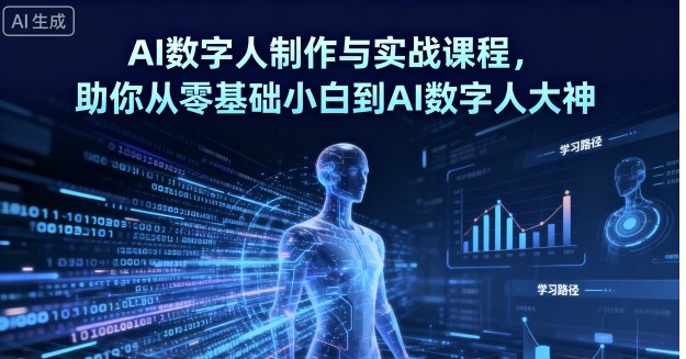 AI数字人制作与实战课程，助你从零基础小白到AI数字人大神-佳腾网赚