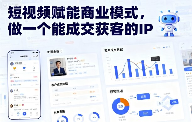短视频赋能商业模式，做一个能成交获客的IP-佳腾网赚