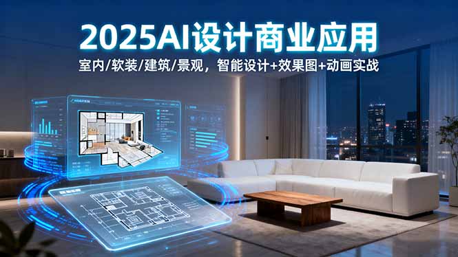 2025AI设计商业应用：室内/软装/建筑/景观，智能设计+效果图+动画实战-佳腾网赚