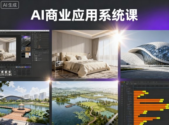 AI商业应用系统课，室内-软装-建筑-景观，智能设计+效果图+动画画实战-佳腾网赚