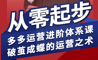 拼多多运营进阶系统课，从零起步，多多运营进阶体系课，破茧成蝶的运营之术(更新9月)-佳腾网赚
