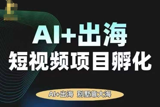 AI·TikTok AI+出海短视频项目孵化，陪你从0-1借助AI实现出海变现-佳腾网赚