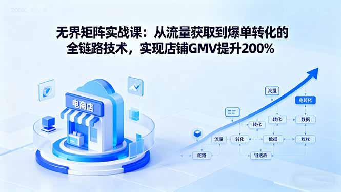 无界矩阵实战课：从流量获取到爆单转化的全链路技术，实现店铺GMV提升200%-佳腾网赚
