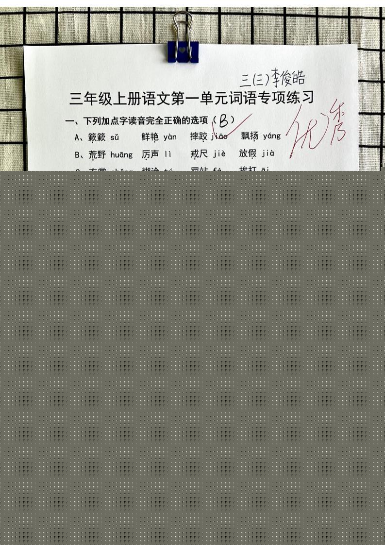 三年级上册语文第一单元词语专项答案-佳腾网赚