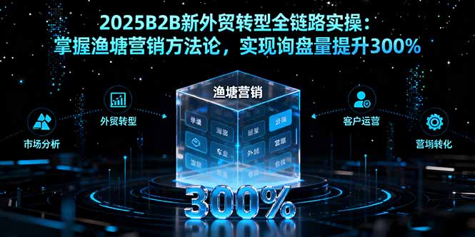 2025B2B新外贸转型全链路实操：掌握渔塘营销方法论，实现询盘量提升300%-佳腾网赚