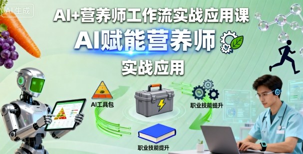 AI+营养师工作流实战应用课，AI赋能营养师-佳腾网赚