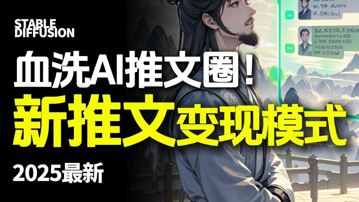 最新AI动态电影漫画小说推文，全流程实操教学，小白也能月入1W+-佳腾网赚