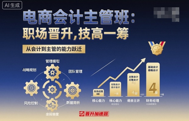 电商会计主管班，职场晋升，技高一筹-佳腾网赚