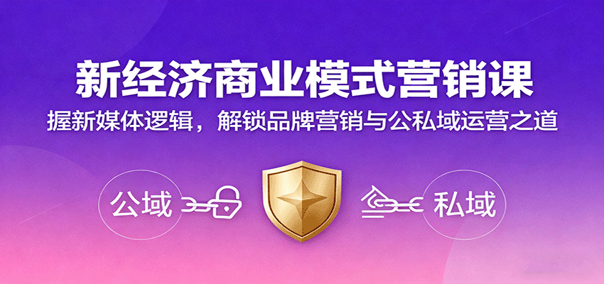 新经济商业模式营销课，握新媒体逻辑，解锁品牌营销与公私域运营之道-佳腾网赚