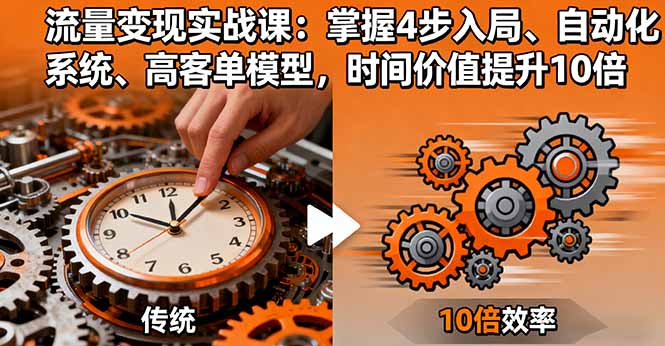 流量变现实战课：掌握4步入局、自动化系统、高客单模型，时间价值提升10倍-佳腾网赚