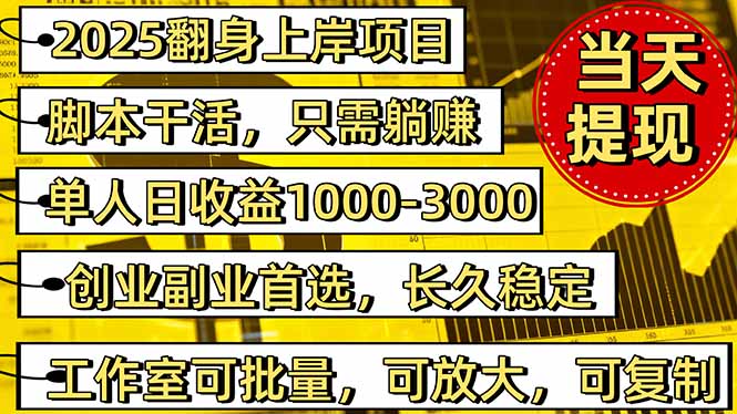 稳定八年美金掘金2.0脚本干活，只需躺赚。单人日收益1000-3000可批量、...-佳腾网赚
