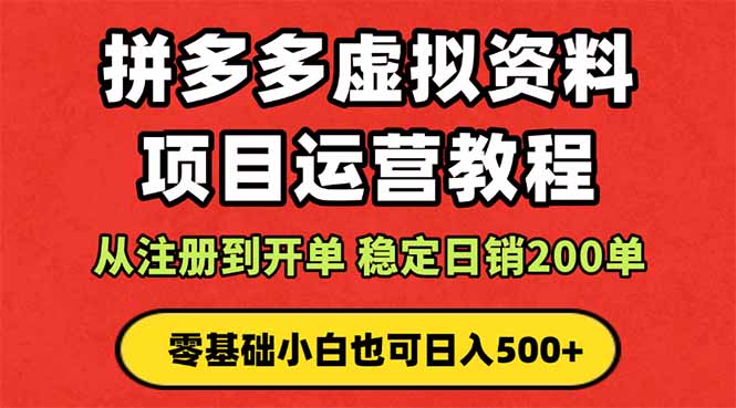 拼多多开店运营课程： 蓝海变现玩法，轻松实现睡后收入 零基础小白也可...-佳腾网赚