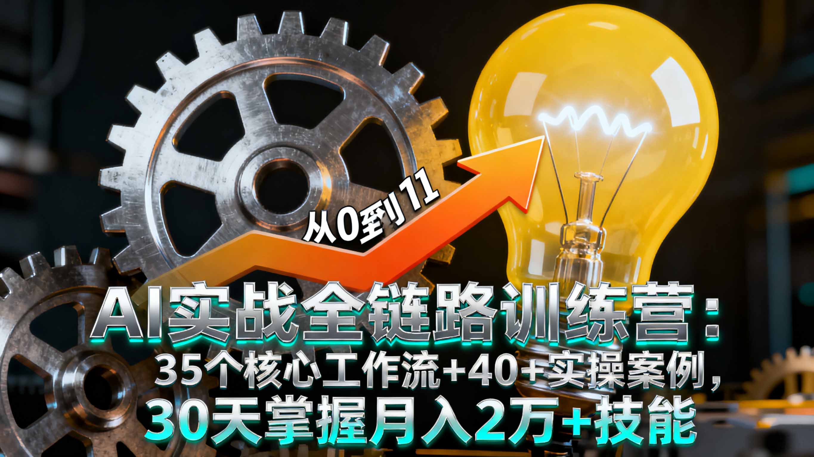 AI实战全链路训练营：35个核心工作流+40+实操案例，30天掌握月入2万+技能-佳腾网赚