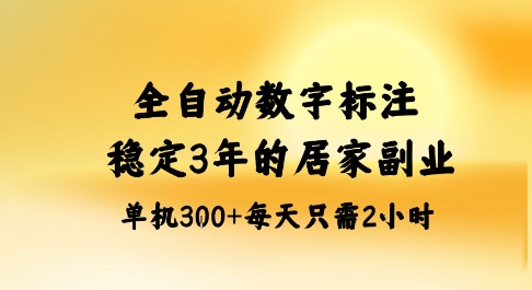 全自动数字标注，稳定3年的蓝海项目，居家也能矩阵开干的副业，单机日入3张+【揭秘】-佳腾网赚