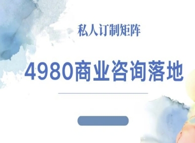 4980商业咨询师落地课程-ip运营高客单教程-佳腾网赚
