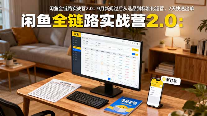 闲鱼全链路实战营2.0：9月新规过后从选品到标准化运营，7天快速出单-佳腾网赚