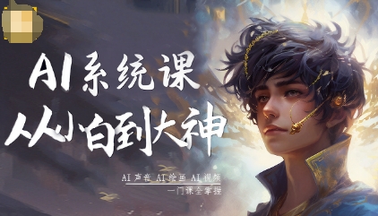 AI系统课程，从小白到大神系统学AI，AI声音-AI绘画-AI视频一门课全掌握-佳腾网赚