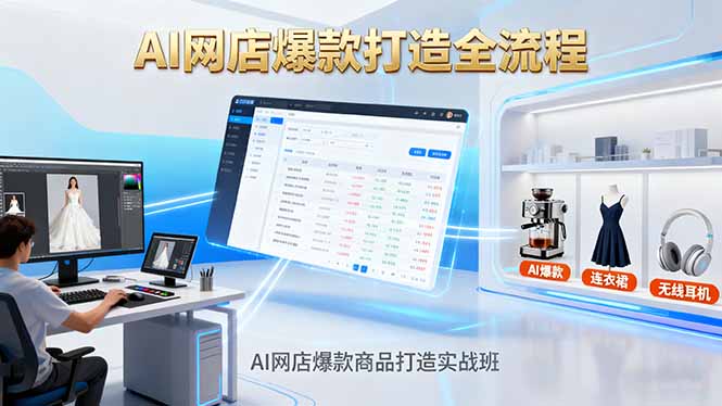 AI网店爆款商品打造实战班：AI技术实现商品图智能处理，快速搭建AI网店-佳腾网赚