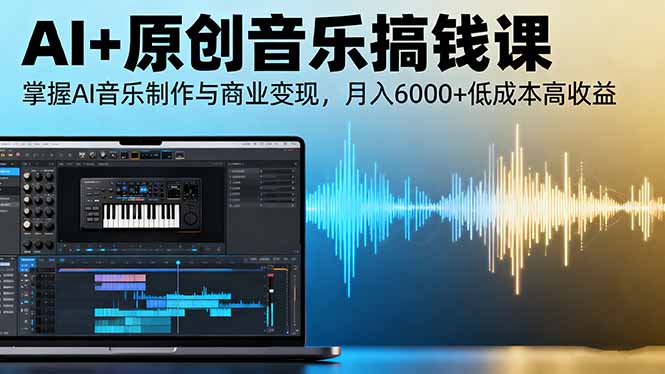 AI+原创音乐搞钱课：掌握AI音乐制作与商业变现，月入6000+低成本高收益-佳腾网赚