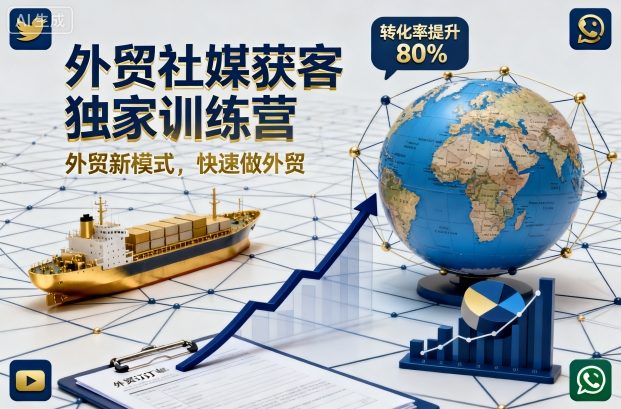 外贸社媒获客独家训练营，外贸新模式，快速做外贸-佳腾网赚