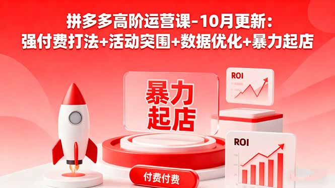 拼多多高阶运营课-10月更新：强付费打法+活动突围+数据优化+暴力起店-佳腾网赚