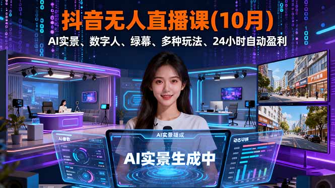 抖音无人直播课(10月-佳腾网赚