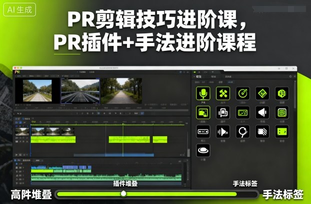 PR剪辑技巧进阶课，PR插件+手法进阶课程-佳腾网赚