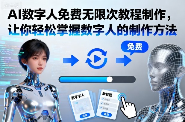 AI数字人免费无限次教程制作，让你轻松掌握数字人的制作方法-佳腾网赚
