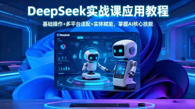 DeepSeek实战课应用教程、基础操作+多平台适配+实体赋能，掌握AI核心技能-佳腾网赚