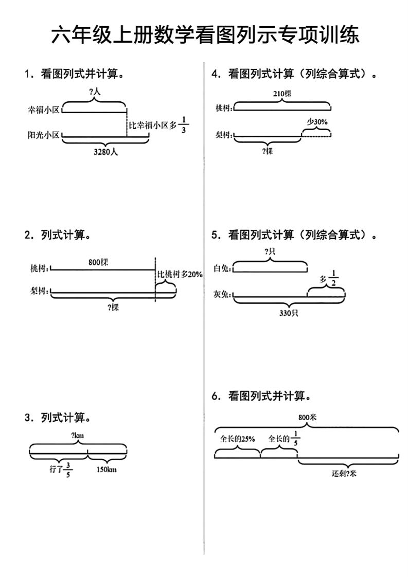 六上数学看图列式-佳腾网赚
