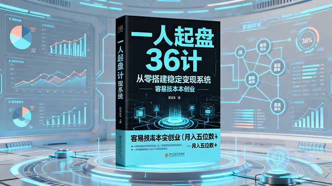 一人起盘36计：从零搭建稳定变现系统，实现低成本创业，月入五位数+-佳腾网赚