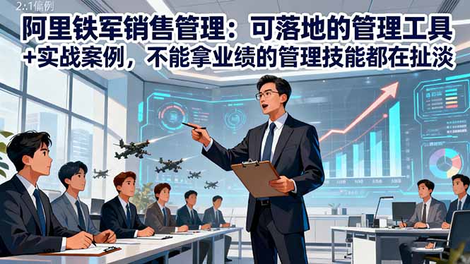 阿里铁军销售管理：可落地的管理工具+实战案例，不能拿业绩的管理都在扯淡-佳腾网赚