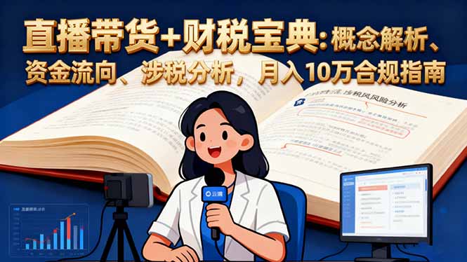 直播带货+财税宝典：概念解析、资金流向、涉税分析，月入10万合规指南-佳腾网赚