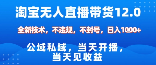 淘宝无人直播12.0，公域私域技术，不封号，不违规布局双十一流量风口，日入1k(独家技术)【揭秘】-佳腾网赚