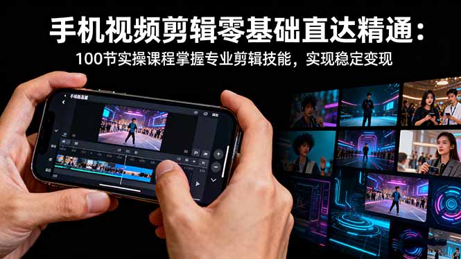 手机视频剪辑零基础直达精通：100节实操课程掌握专业剪辑技能，实现稳...-佳腾网赚