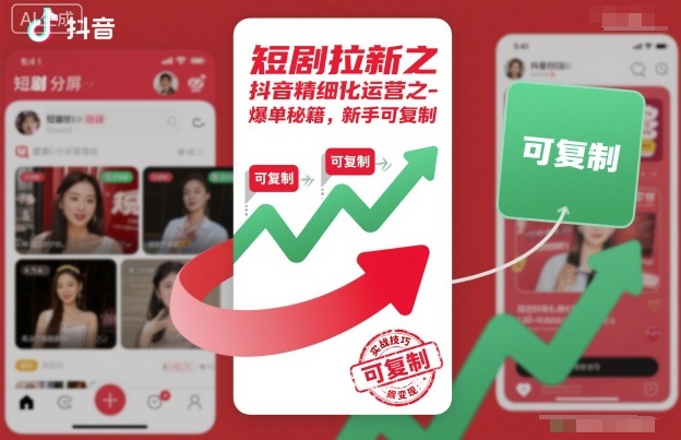 短剧拉新之抖音精细化运营之爆单秘籍，新手可复制-佳腾网赚