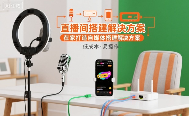 直播间搭建解决方案，在家打造自媒体搭建解决方案-佳腾网赚