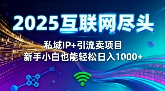 2025网创尽头王炸项目！私域IP+精准引流，新手小白在家躺賺日入1k，零经验也能上手【揭秘】-佳腾网赚