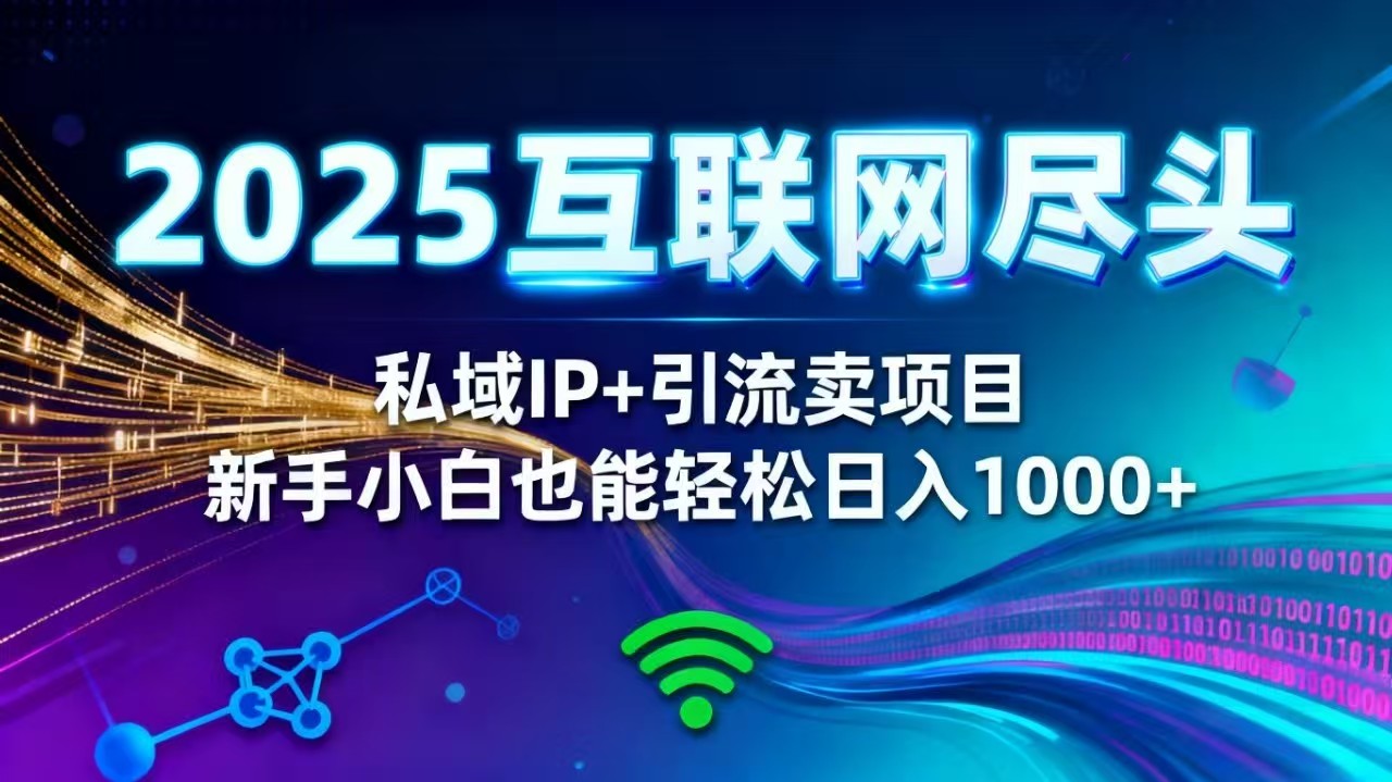 2025网创尽头王炸项目！私域 IP + 精准引流，新手小白在家躺赚日入 1000+-佳腾网赚