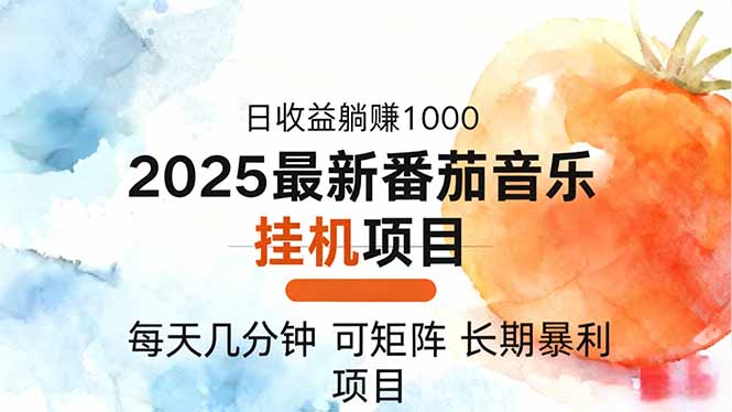 2025年最新番茄音乐人挂机项目，每天几分钟，月入1000＋，可矩阵，一台...-佳腾网赚