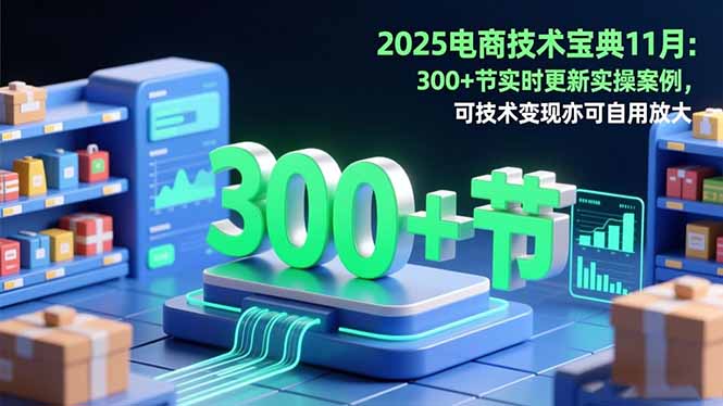 2025电商技术宝典11月：200+节实时更新实操案例，可技术变现亦可自用放大-佳腾网赚