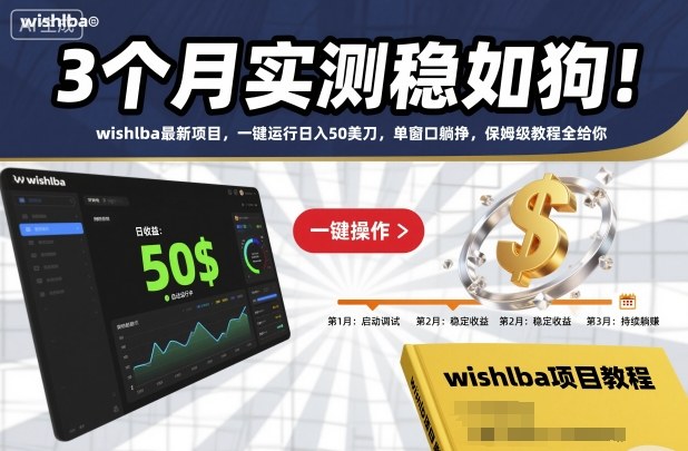 3个月实测稳如狗！wishlba最新项目，一键运行日入50美刀，单窗口躺挣，保姆级教程全给你【揭秘】-佳腾网赚