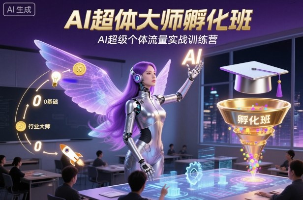 AI超体大师孵化班，AI超级个体流量实战训练营-佳腾网赚