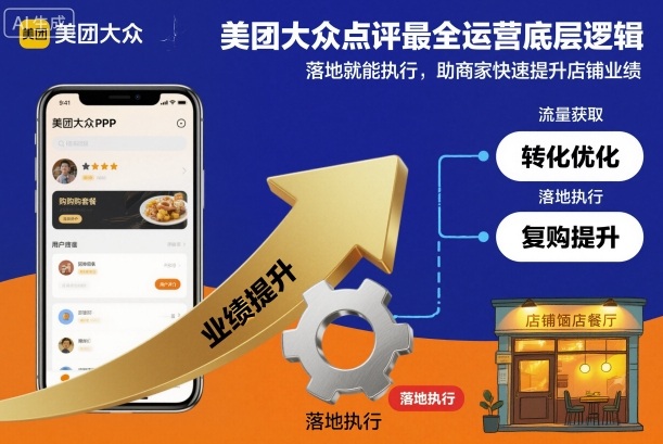 美团大众点评最全运营底层逻辑，落地就能执行，助商家快速提升店铺业绩-佳腾网赚