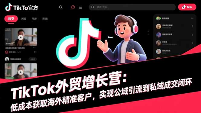 TikTok外贸增长营：低成本获取海外精准客户，实现公域引流到私域成交闭环-佳腾网赚